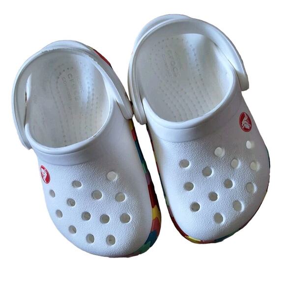 Crocs Kids Crocband Chevron Beaded Clog‎ Size C 6 White - Picture 1 of 4